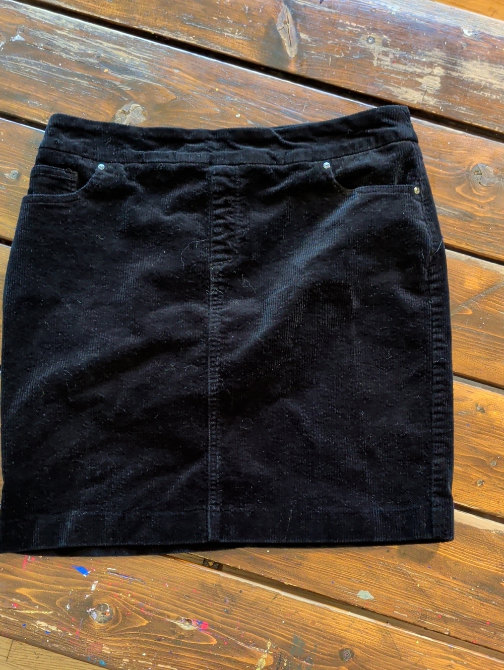 Black Corduroy Mini Skirt